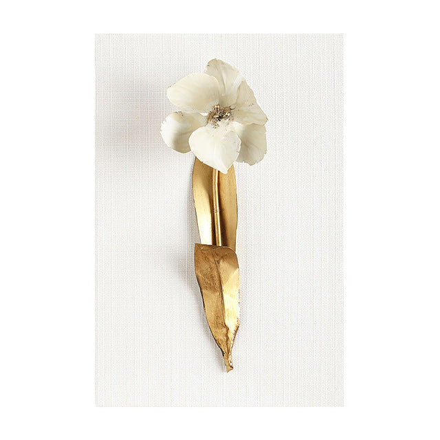 Modern Golden Plant Leaves And Flowers Canvas Painting