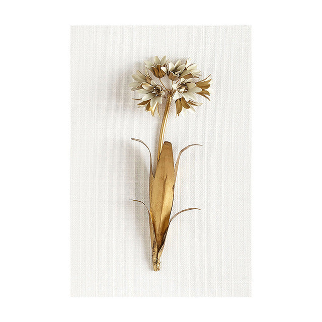 Modern Golden Plant Leaves And Flowers Canvas Painting