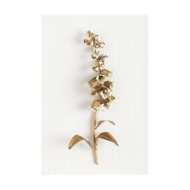 Modern Golden Plant Leaves And Flowers Canvas Painting