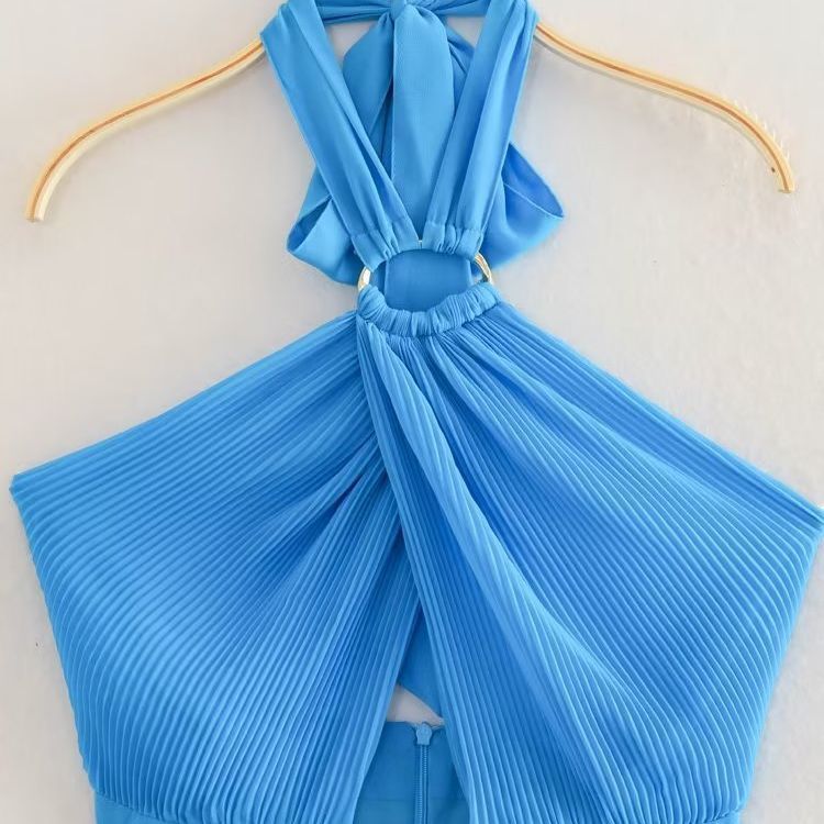 Summer Cross-halterneck Backless Dress