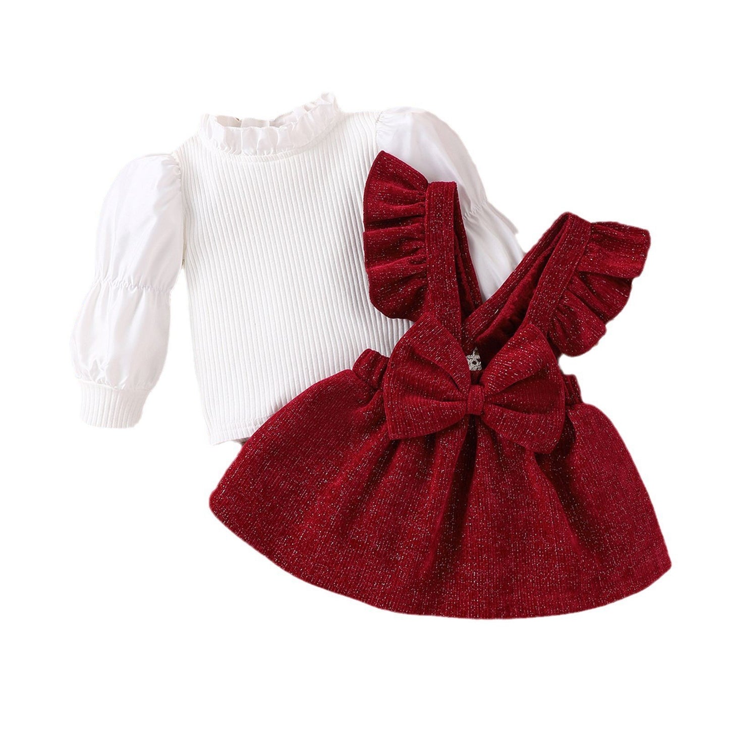 Cute Bow Girls' Dress Suit