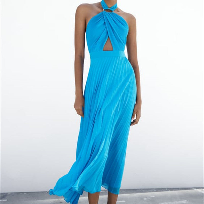 Summer Cross-halterneck Backless Dress