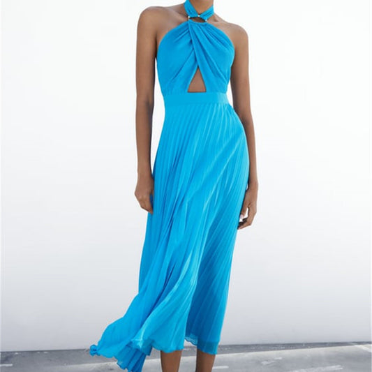 Summer Cross-halterneck Backless Dress