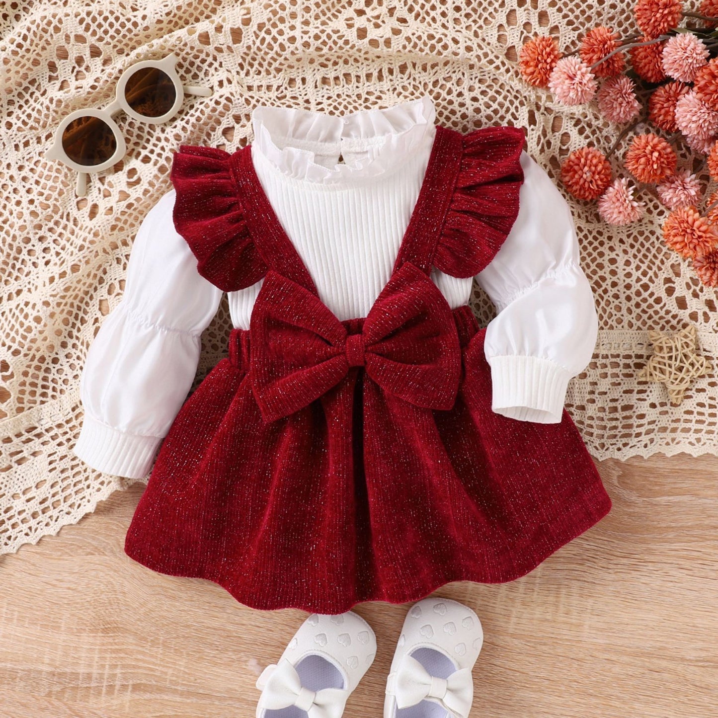 Cute Bow Girls' Dress Suit