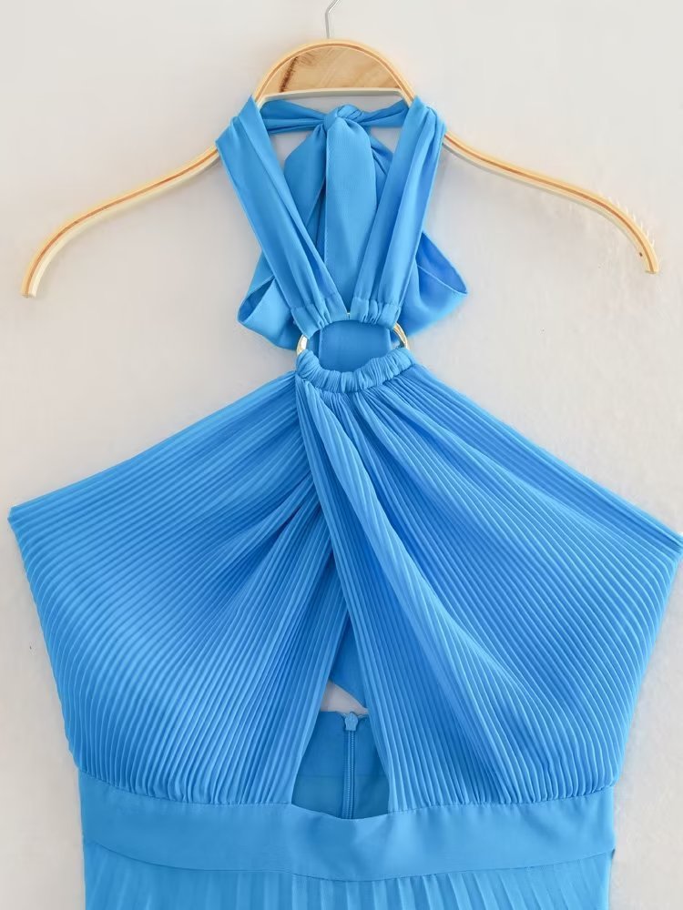 Summer Cross-halterneck Backless Dress